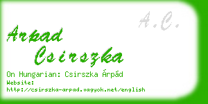 arpad csirszka business card